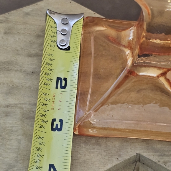 Stunning Franco Creazioni Exclusive Peach/Salmon Glass Candle Holder Set Italy - Picture 9 of 10